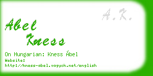 abel kness business card